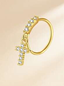 1 件 20G 吊坠鼻环女式不锈钢鼻穿孔饰品软骨耳环 CZ 花朵领结水滴十字耳屏耳轮唇穿孔，银金吊坠鼻环吊坠鼻穿孔首饰套装可爱鼻环耳环吊坠软骨耳环女士时尚配饰