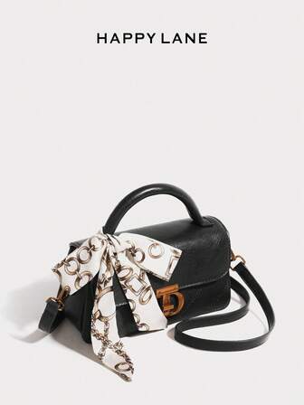 HAPPY LANE 极简主义优质皮革手提包，翻盖单肩方形包，时尚皮包，适合女性日常通勤、购物、旅行、聚会、女生夜生活、节日、生日礼物和派对、情人节礼物