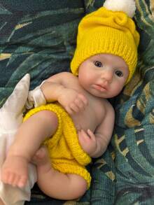 33cm Full Body Silicone Loulou Reborn Doll, 13 Inch Realistic Painted Baby Girl, Handmade, Mouth Open Newborn, Visible Veins, Suitable For Christmas/Birthday/Family Gathering Gift - Reborn Doll - View 5