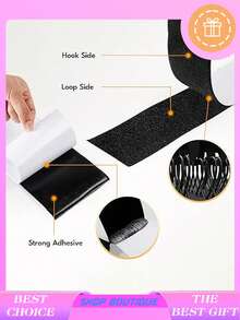 Double-Sided Hook And Loop Fastener Tapes With Adhesive Backing, Friction-Free, Suitable For Carpets, Window Screens, Hanging Decorations, Car Accessories, Sofa Cushions, Sockets, Tablecloths, Remote Controls And Various Other Items
