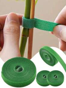 Green Plant-Shaped Gardening Hook Loops For Climbing Plants, Used To Secure And Fix Green Plant Branches, Bouquets, Plant Ties, Plant Wrap Ties, Home Garden Plant-Shaped Tape Hook Loop Bamboo Pole Wrap Accessories, Adjustable Garden Cable Ties - Reusable, Strong Grip Plant Support Straps