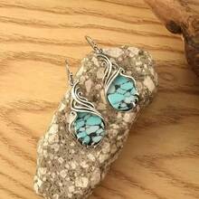 Bohemian Style Hollow Teardrop Pattern Earrings For Women, Daily Accessories, Silver Plated Artistic Dangle Drop Design