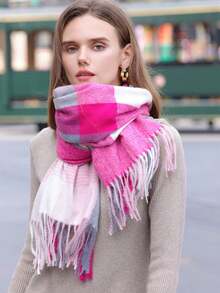 2025 New Autumn/Winter Cashmere Scarf For Women, Plaid Shawl Wrap, Versatile British Style, Thick & Warm, Birthday Gift