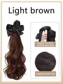 合成马尾辫、合成发髻马尾发片、爪夹发髻发夹、合成假发髻接发、女士日常佩戴发饰