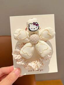 Sanrio Süße Schleife Stoff Kinder Haarband Haarschmuck Mädchen Haarseil Stirnband Kaffeefarbe Blumenball Stirnband