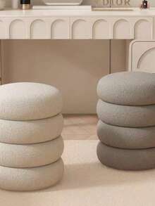 圆形奥斯曼坐垫，现代甜甜圈形软脚凳，客厅家具，小凳子，泰迪梳妆台，家居装饰化妆椅，客厅和卧室用的软垫脚凳，极简主义换鞋凳 - 彩色 - 查看 6
