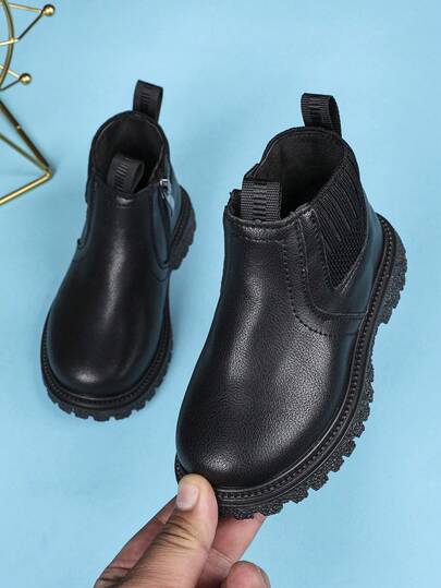 Botas de otoño/invierno para niños/niñas, botas de tobillo de moda, botas de cuero, botas de princesa, botas para bebés, elegantes y ligeras