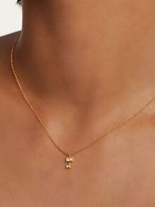 GAGAFEEL 1 pieza de collar de joyería de mujer con colgante cuadrado de circonita chapado en plata esterlina S925, regalo elegante