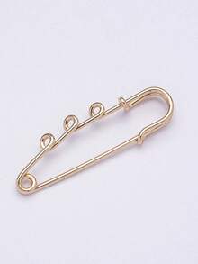 5pcs 3-Hole 5cm Iron Large Safety Pins, Can Be Used For Finished Brooch Making Christmas Gift