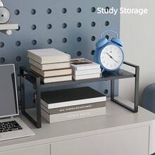 Extensible Cabinet Shelves, Retractable Kitchen Counter Storage Rack, Adjustable Length Food Storage Cabinet Rack And Spice Rack (Black, 1 Piece)