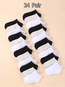 10/20/30 - Pair Random Color Set Of Unisex Baby Boat Socks.Simple And Casual Short Socks, Suitable For Toddlers As Learning - To - Walk Socks. These Socks Are Suitable For Both Baby Boys And Girls Aged 0 - 3.