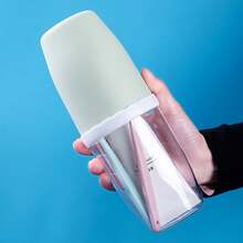 Creative Couple Mouthwash Cup With Lid, Portable Dental Kit For Home Travel, Simple And Personalized Plastic Toothbrush Cup