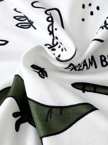 BrownBark 2件套新生儿可爱恐龙数码印花长袖连体衣+帽子套装，可爱休闲舒适，适合所有季节，日常休闲穿着皆宜。