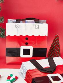 1/3/5 pièces Sac cadeau de Noël, sac non tissé, sacs cadeaux réutilisables avec poignées, sacs à main holographiques du Père Noël, convient pour les fêtes, les anniversaires, les baptêmes, les cadeaux de Noël, en vrac, pour les fournitures d'emballage de bonbons