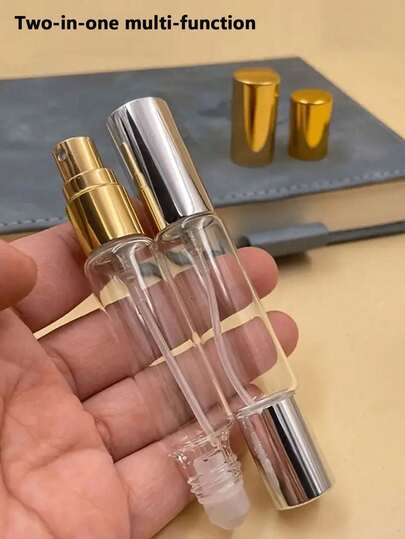 10ml Dual-Use Perfume Spray Bottles With Rollers - Transparent Glass, Refillable & Portable, Ideal For Travel & Office Essentials, Includes Eau De Toilette & Skincare Spray Bottles, Travel Accessories | Portable Fragrance Dispenser | Refillable Spray Bottle, Suitable For Spray Bottles Used In Four Seasons
