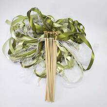 10/20 件丝带魔杖，带三重丝带和金铃铛派对魔杖，派对礼品彩带丝带棒魔法仙女棒，用于婚礼装饰