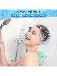 98/50 Per Piece Disposable Shower Cap, Waterproof Elastic Shower Cap, Shower Cap, Suitable For Bathing, Hair Care, Thickened Large Super Elastic Shower Cap, Convenient To Carry