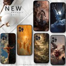 Funda de Teléfono de Pintura de Arte Renacentista Compatible con  16,15,14,13,12 Mini 11 Pro XR,X,XS,MAX 7,8 Plus Funda de Silicona Suave Negra, Funda Compatible con  17,  17 Pro,  17 Pro Max - z6 - Ver 1