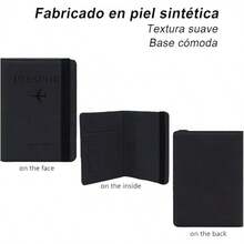 Lumbor37 Cartera para Pasaporte RFID Tarjeta de Visita Bolsa Billetera Caja para Hombres y Mujeres Almacenamiento de Documentos de Viaje 2 Pack (Ca-Azul+Negro) - Aa-Negro - Ver 6