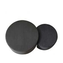 Coffee Table Set, 2-Piece Cushioned Round Coffee Tables, Set Of 2 For Living Room, Modern Round Foam Coffee Table, Side Table, Ottoman, No Assembly Required - Black + Fabric - View 5