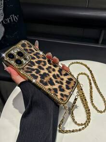 Ốp điện thoại họa tiết da báo, báo đốm, đính đá lấp lánh, thời trang, tương thích với iPhone 7/8/SE2/7p/8p/X/XS/XR/XS Max/11/11 Pro/11 Pro Max/12/12 Pro/12 Pro Max/13/13 Pro/13 Pro Max/14/14 Pro/14 Pro Max/15/15 Pro/15 Plus/15 Pro Max kèm dây đeo. - Ốp lưng điện thoại và dây đeo họa tiết da báo - Xem 8