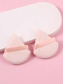 2 piezas Borla de terciopelo triangular Herramienta de maquillaje cosmético para el rostro y los ojos Esponja reutilizable lavable Mini accesorio de borla de polvo - Multicolor - Ver 11