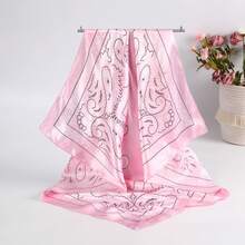 4Pcs Satin Large Square Head Scarves ,35Inch Silk Like Neck Scarf Hair Sleeping Wraps Satin Silk Scarfs For Women - 多顏色 - 查看 5