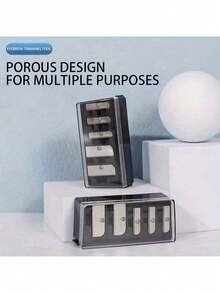 Temperamatite per trucco con 5 fori/fori doppi, temperamatite professionale per cosmetici per matita sopracciglia, eyeliner, matita labbra, strumento per il trucco universale con lama per forniture per ufficio, scuola e uso domestico (fori di diverse dimensioni)