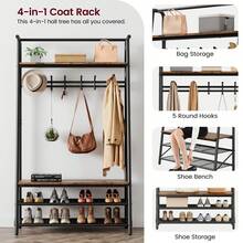 Clothing Racks - 39,4"W 1 Reihe Haken Braun - Übersicht 4
