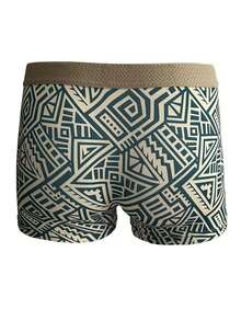 4 piezas de calzoncillos tipo bóxer para hombres, cómodos de poliéster, suaves, adecuados para deportes, boxeo, uso casual, ropa interior de estilo retro para hombres - Multicolor - Ver 4