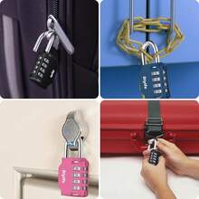 Candado Combinación 4 Dígitos Diyife Resistente Intemperie para Gimnasio Valla Puerta Negro 1U - Negro+Azul Oscuro+Rosa - Ver 2