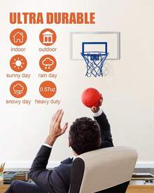 'XXXYYY Red de Baloncesto de Repuesto 8 Bucles [2 Paquetes], Color Vibrante, para Paredes de Puertas/Comedores Interiores Aro de 8''-10.25''' PLQ1 - Azul - Ver 4