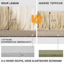 Sour Lemon Tappeto a pelo lungo a scacchi, tappeto per soggiorno con motivo a scacchiera a 45 gradi, tappeto peloso extra large e soffice, lavabile, antiscivolo e resistente, per soggiorno, camera da letto, studio - marrone beige - Visualizzare 6