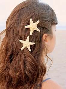 5 قطع مشابك شعر بنجمة البحر العاجية، إكسسوارات شعر فريدة وممتعة، هدية عطلة، مناسبة للحفلات والمناسبات، مشابك شعر