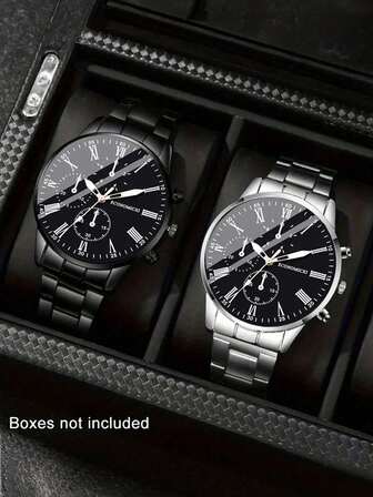 2/1 Set Of Fashionable And Classic Business Style Youth-Oriented Pointer Display Round Quartz Watch. Suitable For Boys To Wear. Suitable For Students. It Is Very Suitable For Use In Daily Life Such As Going Back To School, Parties And Traveling. It Is Very Suitable As A Gift For Friends, Birthday Gifts, Graduation Season Gifts. It Is The Perfect Gift For Boys And A Father's Gift.