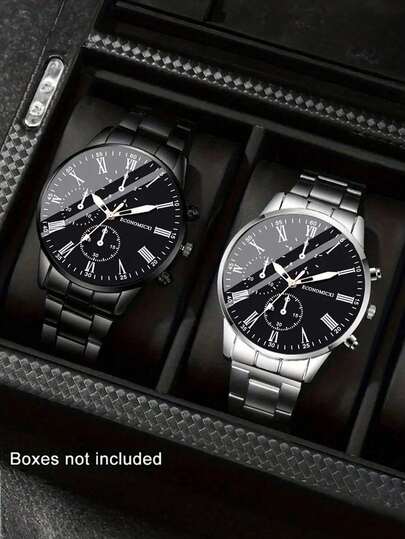 二合一套装，经典商务风格，石英模拟手表，专为年轻人设计。适合男士和学生佩戴。完美适用于日常佩戴，例如返校、聚会和旅行。也是送给朋友、生日、毕业的理想礼物。更是送给男士和父亲的完美之选。