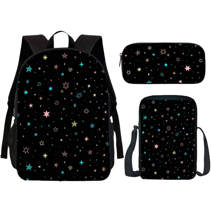 Backpack Pencil Case Lunch Box Children's School Back To School Colorful Stars Girls - Backpack Lunch Box 3052 - View 1