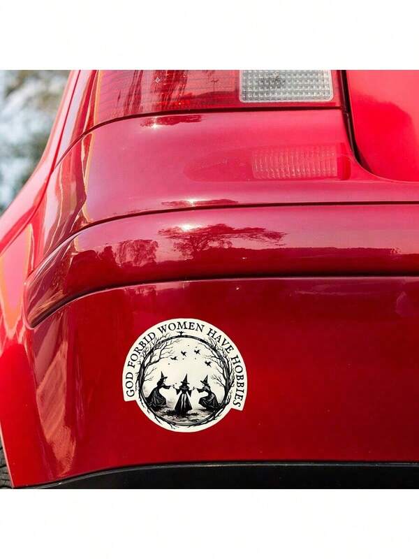 1PC 3 Inch Mystical Dancing Witches Vinyl Sticker | Removable Waterproof Gothic Art Decal | Vintage Witch Dance Scene Laptop Decoration | Dark Academia Phone Case Journal Sticker | Alternative Art Water Bottle Notebook Decor | Aesthetic Room Decoration | Halloween Theme Creative Gift,School Supplies,Back To School