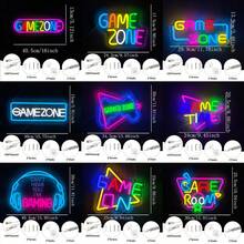 Papan Neon Zona Permainan, Papan Neon Permainan untuk Dekorasi Ruang Permainan - Papan Neon Permainan LED untuk Dekorasi Kamar Remaja Laki-laki, Dekorasi Dinding Gamer - Hadiah Gamer Terbaik untuk Anak Laki-laki, Anak-anak, Catu Daya USB Dapat Digunakan Kembali, Mudah Dipasang. - cahaya polikromatik - View 3