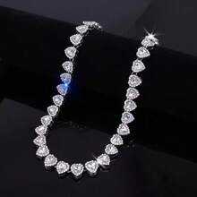 Men's Ice Diamond Necklace Hip-Hop Diamond Necklace Men's Rhinestone Bracelet Necklace - Màu Bạc Cổ - Xem 1