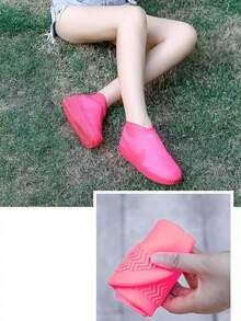 1/2pcs Reusable Outdoor Latex Rain Boots Covers, Waterproof Shoe Protectors For Rainy Days. Available In Multiple Colors, Durable And Long-Lasting. Foldable Colorful Silicone Shoe Covers, Portable Waterproof Shoe Covers