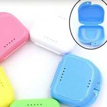 Compact & Secure Denture & Jewelry Storage Box - Transparent Plastic Container With Lid, Suitable For Travel, Bathroom, Great For Retainers, Earrings, Necklaces, Rings