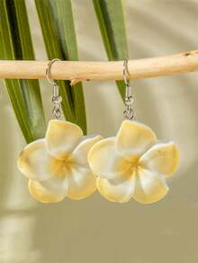 Juego de 14 piezas/8 piezas/6 piezas/2 piezas de pendientes de flor de resina juveniles y de moda, pendientes de vacaciones, disponibles en varios colores, adecuados como regalo para niñas y amigas