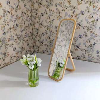 1:12 Dollhouse Miniature Furniture - European Style Vanity Dresser With Mirror, Bedroom Scene, Miniature Full-Length Mirror, Simulated House Accessories