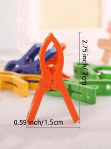 16/24pcs/Set Beach Chair Towel Clips, Plastic Clothespins, Suitable For Hanging Socks And Clothes, Windproof Hanger Clips, Beach Towel Clips To Prevent Towels From Blowing Away, Essential For Beach Vacation - Multicolor - View 5