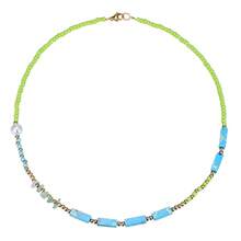 1pc Versatile Minimalist Bohemian Style Faux Turquoise & Pearl Beaded Necklace, Suitable For Men & Women, Elegant For Holidays, Parties, Daily Wear, Wonderful Gift For Halloween, Christmas, Thanksgiving