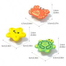 3 Piecesnovelty Rotating, Interactive Rotating Toys, Rotating Interesting Sucker High Chair And Bathtub Star, Crab And Turtle Design Children's Sensory Development And Travel Fun Children's Bathroom Toys, Birthday Gifts