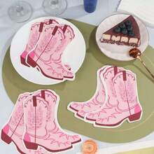 20 قطعة/40 قطعة/100 قطعة من مناديل الجينز الوردية، مناديل غربية الطراز، ديكور حفل الزفاف، مناديل حفلة غربية، مناديل بأحذية الجينز، لوازم الحفلات، ديكور طاولة عيد الميلاد