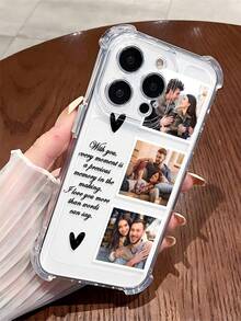 定制浪漫情侣照片、心形文字个性化手机壳，适用于日常、婚礼、周年纪念、宠物、家庭纪念签名字母短语手机壳，适用于 A13、A14、A15、A16、A33、A34、A35、A52、A53、A54、A55、S20、S21、S22、S23、S24、S25 Ultra Plus 11 12 13 14 15 16 Pro Max，永恒之爱，国际版，非国内版 - 彩色 - 查看 4