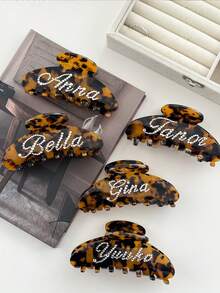 Customizable Rhinestone Leopard Print Hair Claw Clip, Suitable For Wedding, Bridal, Holidays, And Gifting To Girlfriend, Colorful,Cute,Adorable,Funny,Kawaii,Y2K,Stylish,Unisex,Casual,Custom,Personalized,Unique,Customized,Ideal Gifts For Him,Ideal Gifts For Her,Her,Boyfriend,Girlfriend,Family,Friends,Customized Hair Accessories,Vacay Vibe Au